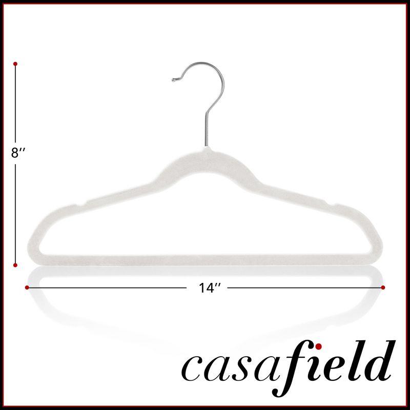 Casafield 50-Pack Ivory Velvet Kid's Hangers with Chrome Hooks