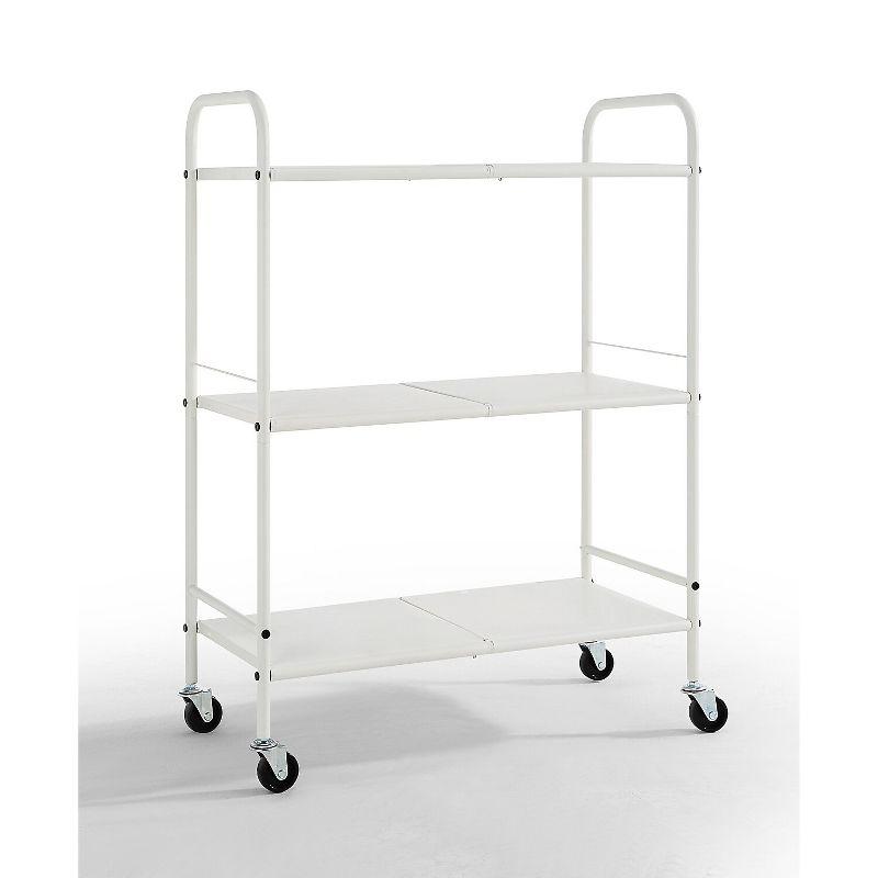 SunnyPoint 3-Tier Wide Rolling Organizer Utility Craft Cart White (YJ-WIDE-W)