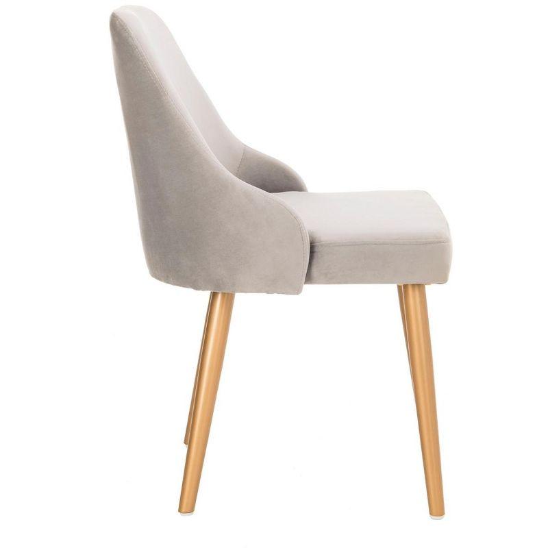 Lulu Upholstered Dining Chair (Set of 2) - Grey/Gold - Safavieh