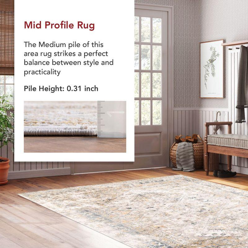 Nuloom Madisson Medallion 2x6 Runner Indoor Area Rug for Living Room Bedroom Dining Room Entryway Hallway Kitchen, Gold/Ivory
