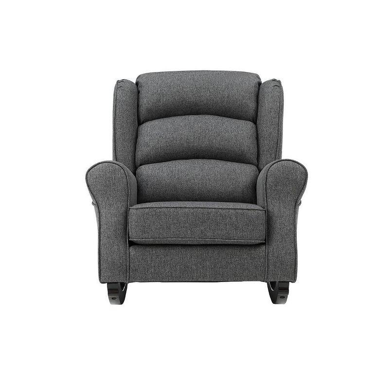 40" Fabien Active Sitting Chair Gray Fabric - Acme Furniture: Linen Upholstery, Metal Frame, Rocking Mechanism