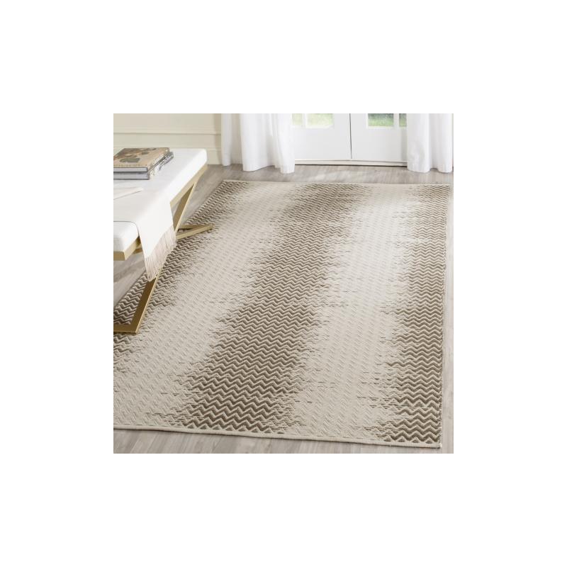 Cotton Kilim KLC121 Hand Woven Area Rug - Brown/Ivory - 5'x8' - Safavieh