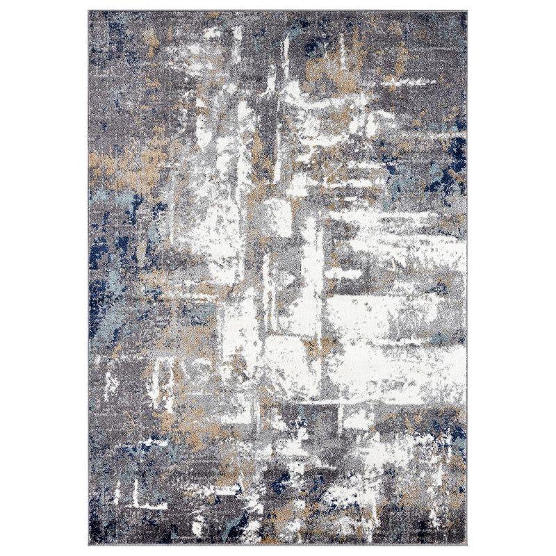 Abstract Elegance Gray 8' x 10' Synthetic Area Rug