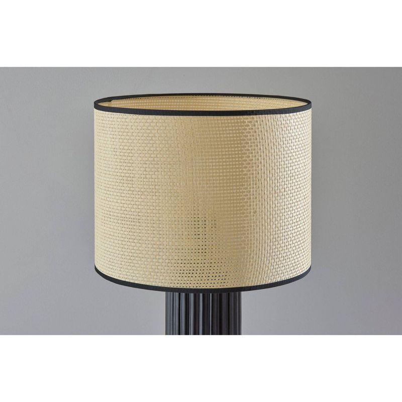 Adesso Primrose Table Lamp Black: Ceramic Base, Beige Shade, No Assembly, UL Listed, 3-Way Rotary Switch