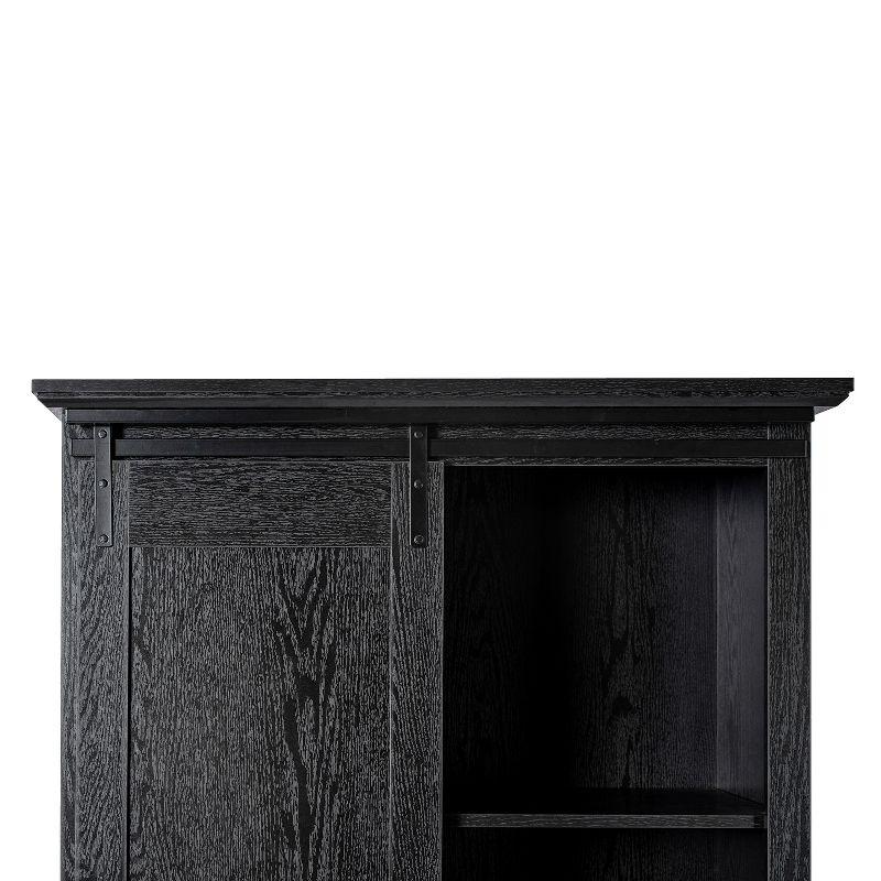 Merrick Lane Farmhouse Storage Cabinet, Semi-Open Storage with Sliding Barn Door