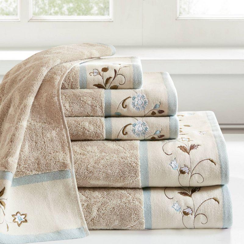 Madison Park Raheem Embroidered Cotton Jacquard Towel Set (Set of 6)