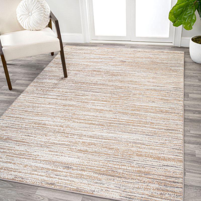 JONATHAN Y Loom Modern Strie'  Beige/Gray 3 ft. x 5 ft. Area Rug