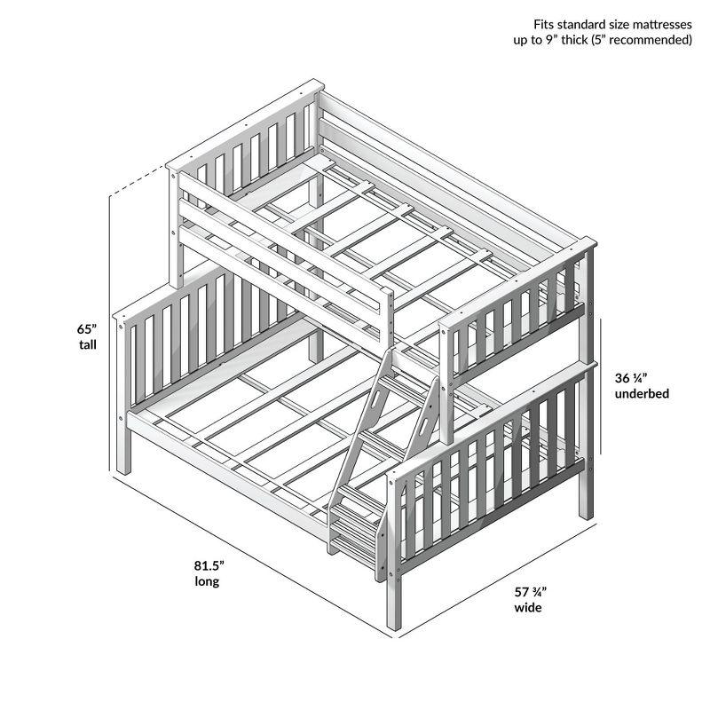 Natural Pine Full/Double Bunk Bed with Storage and Headboard