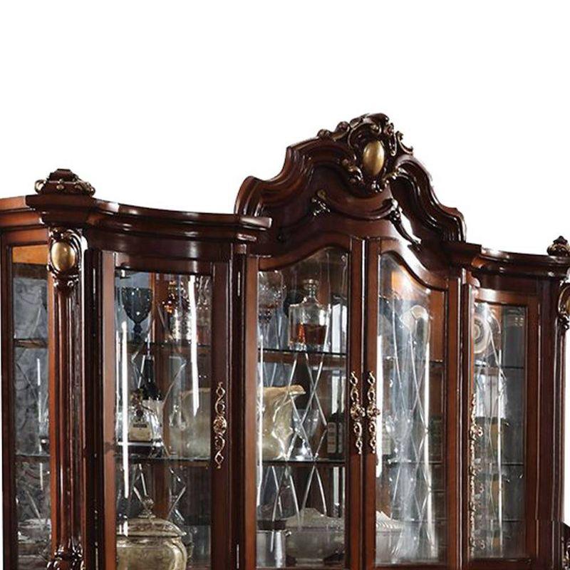 Picardy 79" Kitchen and Dining Cabinets Honey Oak - Acme Furniture: Tempered Glass, Wood Veneer, Storage