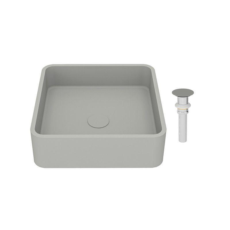 CASAINC CASAINC Maple 15.35'' Concrete Square Bathroom Sink CA-VS1020-CC