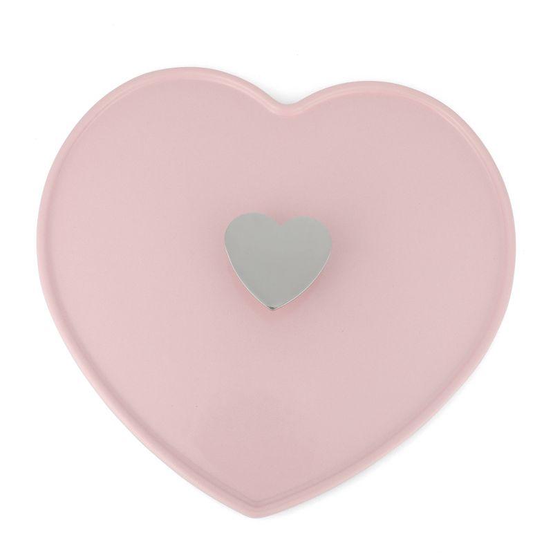 Pink Heart Shaped Enameled Cast Iron Dutch Oven, 4-Quart