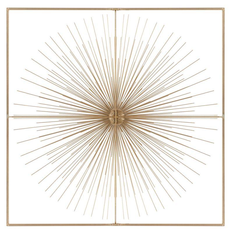 Metal Starburst Handmade Large 3D Wall Decor with Gold Frame Gold - CosmoLiving by Cosmopolitan