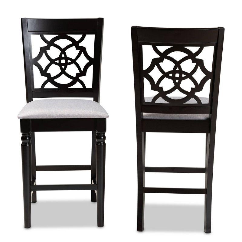 Baxton Studio Set of 2 Arden Upholstered Wood Counter Height Barstools: Espresso Finish, Polyurethane