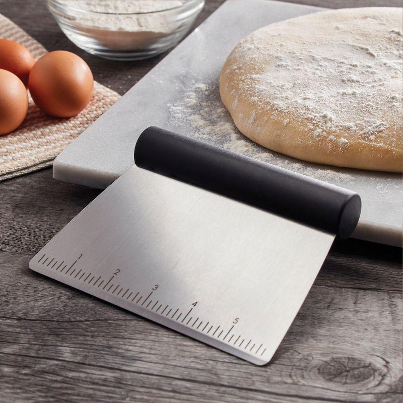 KitchenAid Black Stainless Steel Pastry Scraper with Measurement Scale