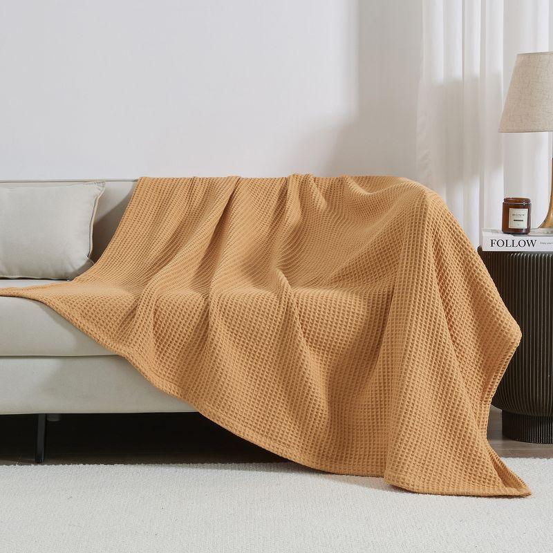 Marigold Twin Waffle Weave Cotton Knitted Blanket