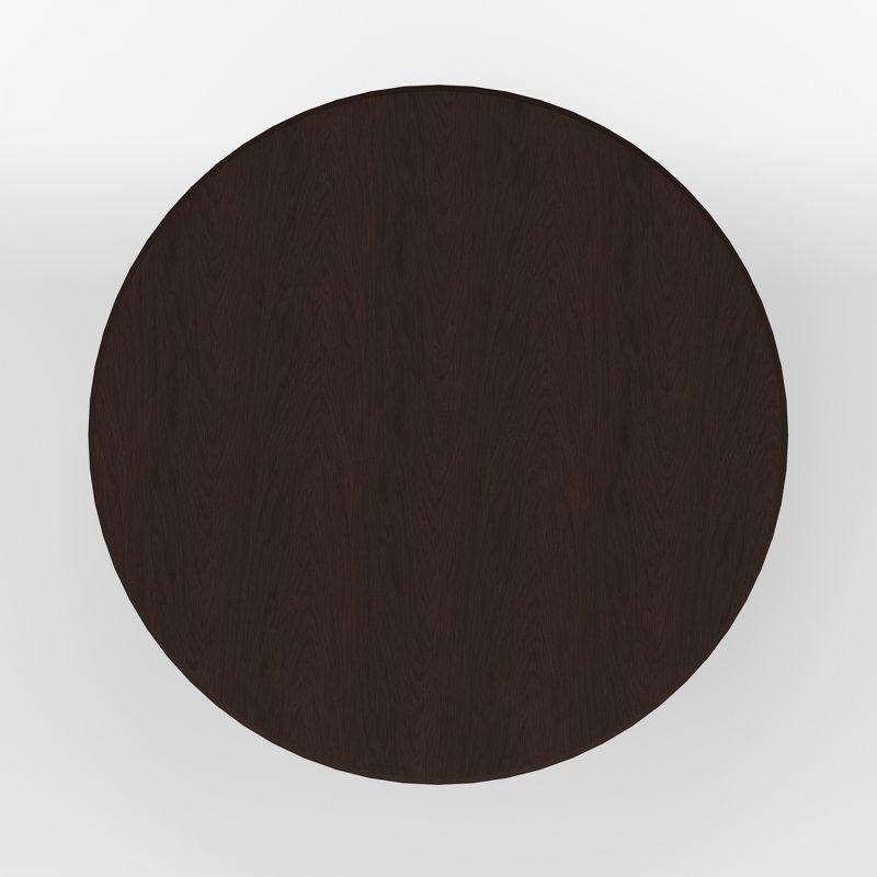 Glenwillow Home 42" Round Solid Wood Pedestal Dining Table in Dark Walnut