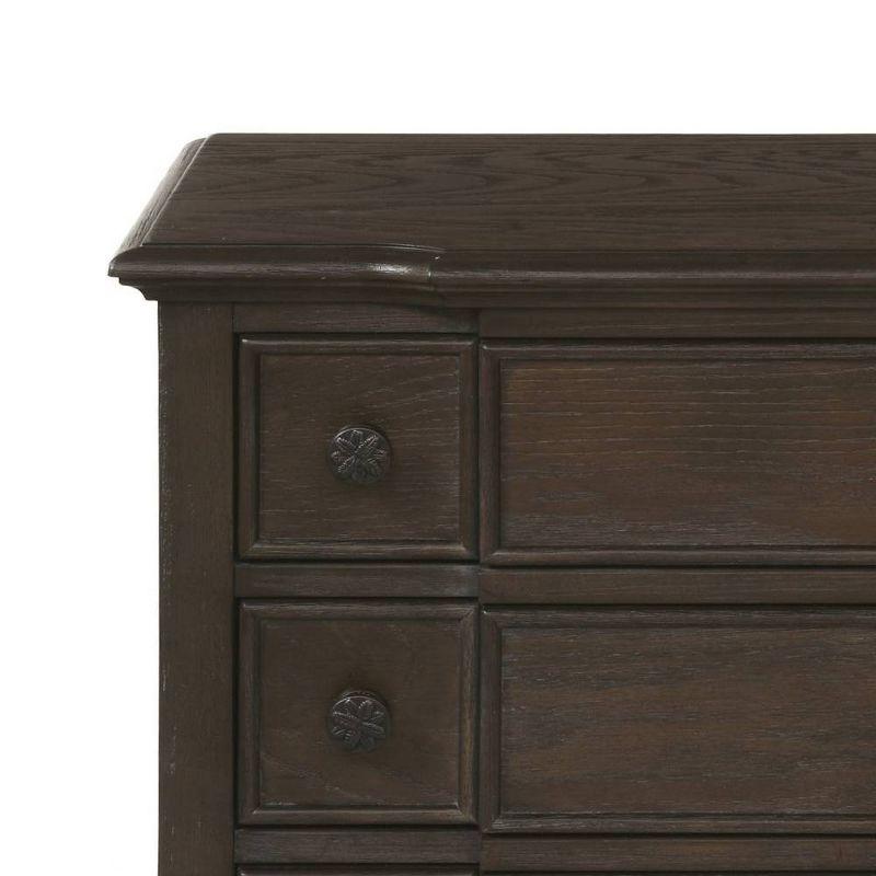 Acme Furniture 22" Baudouin Nightstand Weathered Oak : Bedroom Side Table with Storage, Wood & Veneer