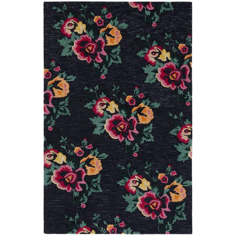 Jardin JAR157 Hand Tufted Area Rug - Black/Pink - 5'x8' - Safavieh