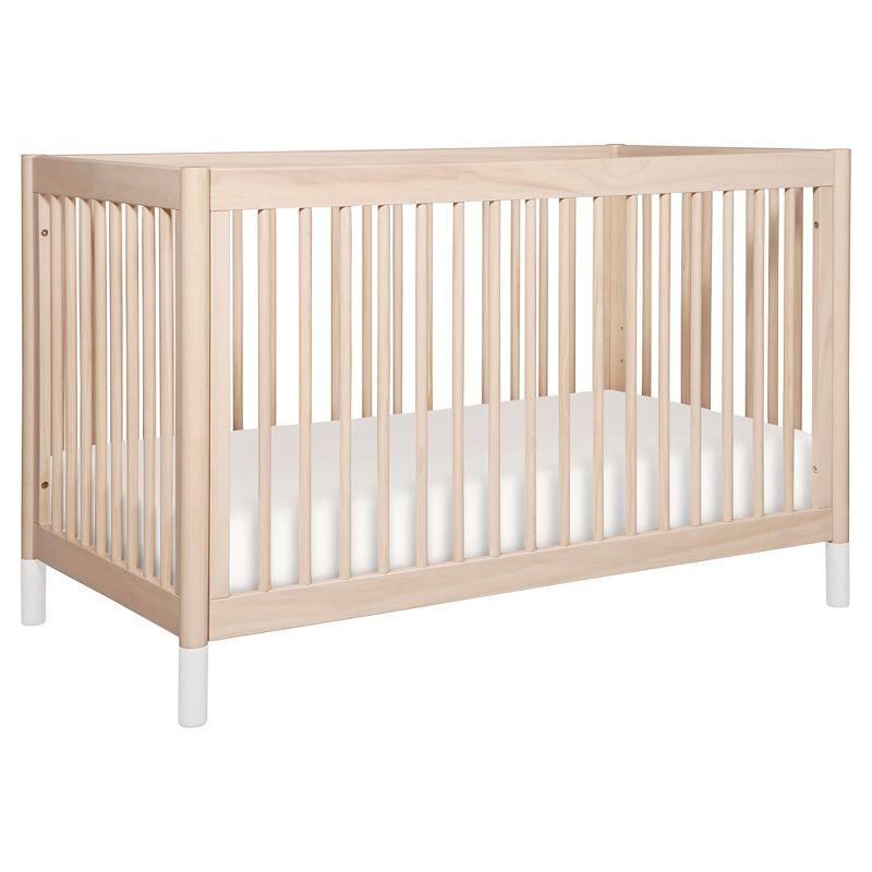 Babyletto Gelato White & Washed Natural Wood 4-in-1 Convertible Baby Crib with Toddler Bed Conversion Kit