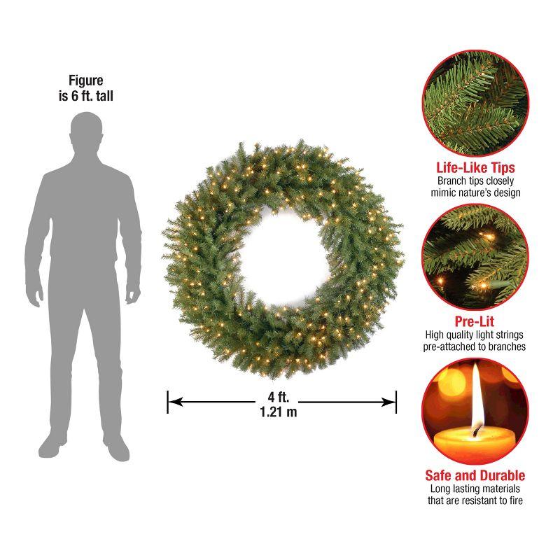 48" Prelit Norwood Fir Artificla Wreath Clear Lights - National Tree Company