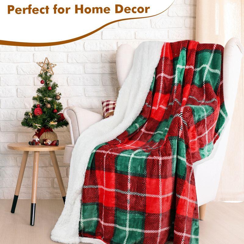 Tirrinia Plaid Christmas Throw TV Fleece Blanket 50"x60", Super Soft Warm Comfy Plush Fleece Bedding Couch Cabin Decorative Throw Blanket