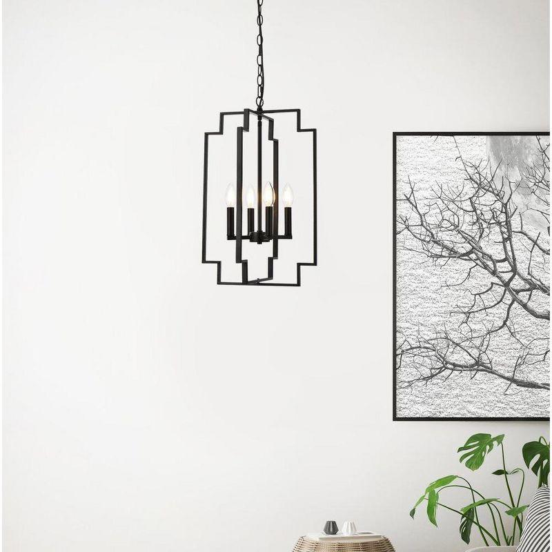 Elegant Lighting Rosenfeld 4 lights pendant in black