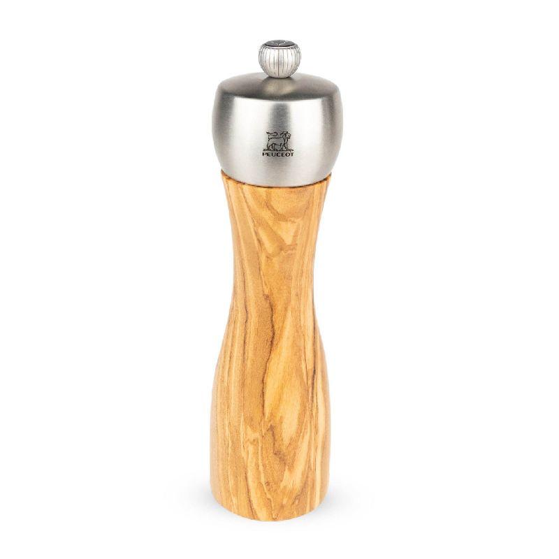 Fidji 8-Inch Olive Wood and Stainless Steel Pepper Mill