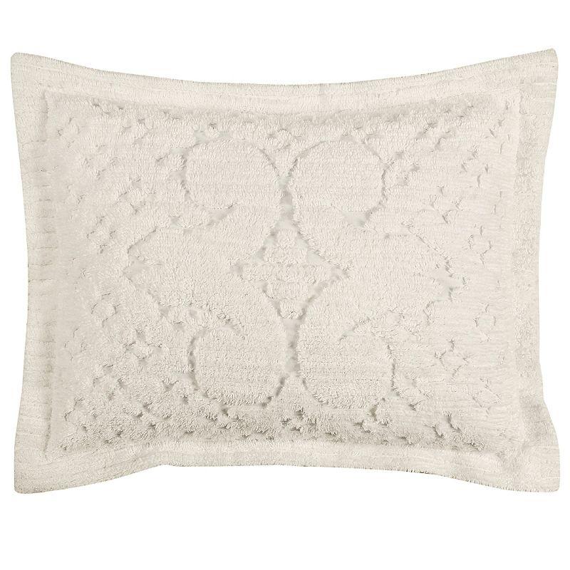 Standard Ashton Collection 100% Cotton Tufted Unique Luxurious Medallion Design Pillow Shams Ivory - Better Trends