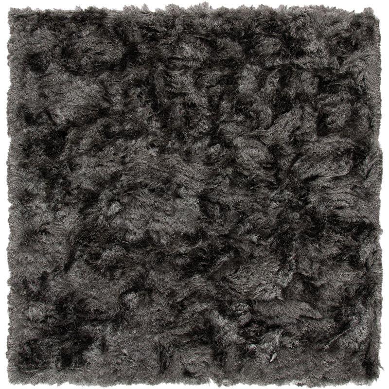 Paris Shag SG511 Hand Tufted Indoor Area Rug - Titanium - 7'x7' Square - Safavieh