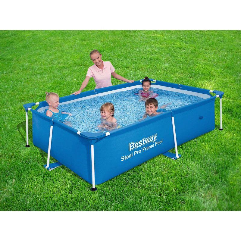 Bestway Blue Rectangular Above Ground Inflatable Pool with Filter and Pump