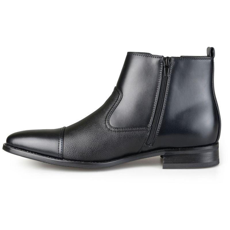 Black Faux Leather Ankle Chelsea Boot with Zipper