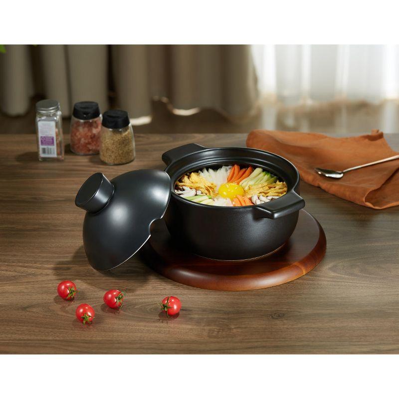 Kook Stoneware Dolsot Pot, 68 oz, Black