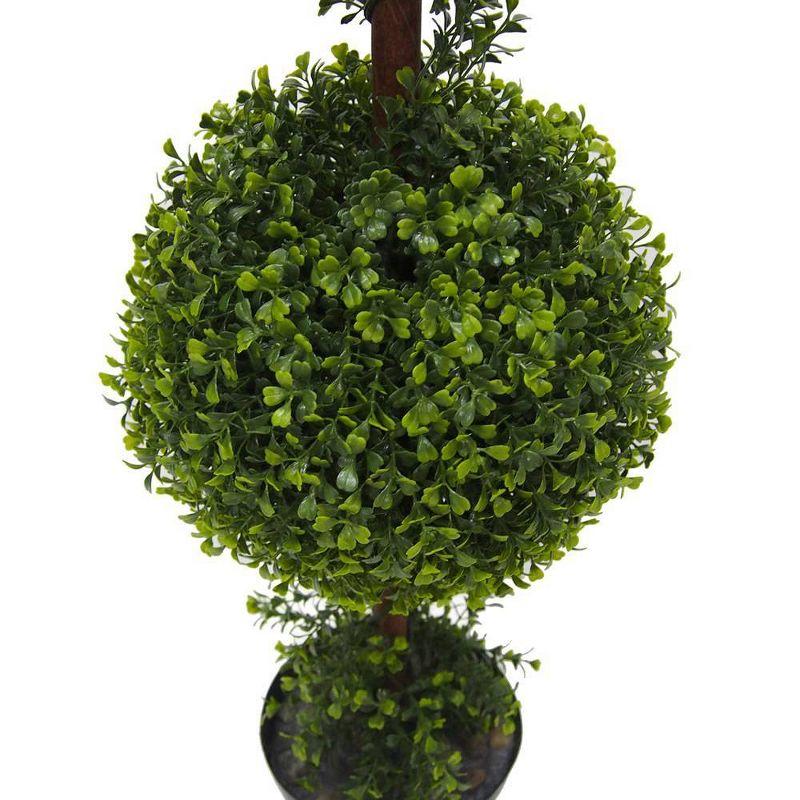 Vickerman 36" Artificial Boxwood In Nursery Pot: Faux Topiary Plant for Indoor/Outdoor Decor, Polyethylene, UV Resistant