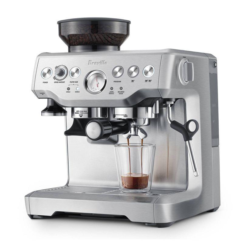 Brushed Stainless Steel Super Automatic Espresso Machine with Grinder