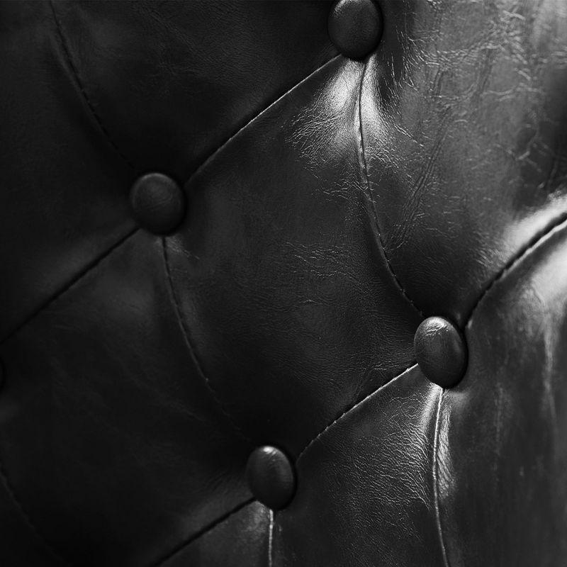 Bar Stools Set of 2,Adjustable Swivel Barstools, Faux Leather Bar Chairs,Upholstered Counter Height with High Backrest for Kitchen Island, Black