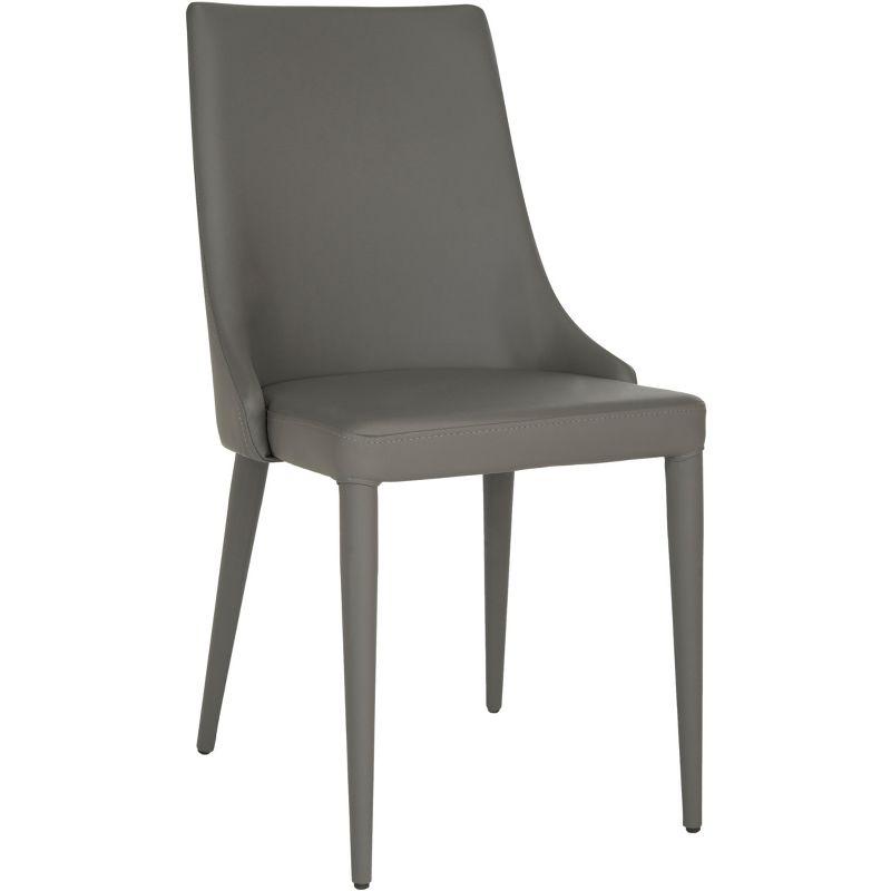 Summerset 19" H Leather Side Chair (Set of 2) - FOX2014 - Grey - Safavieh Couture