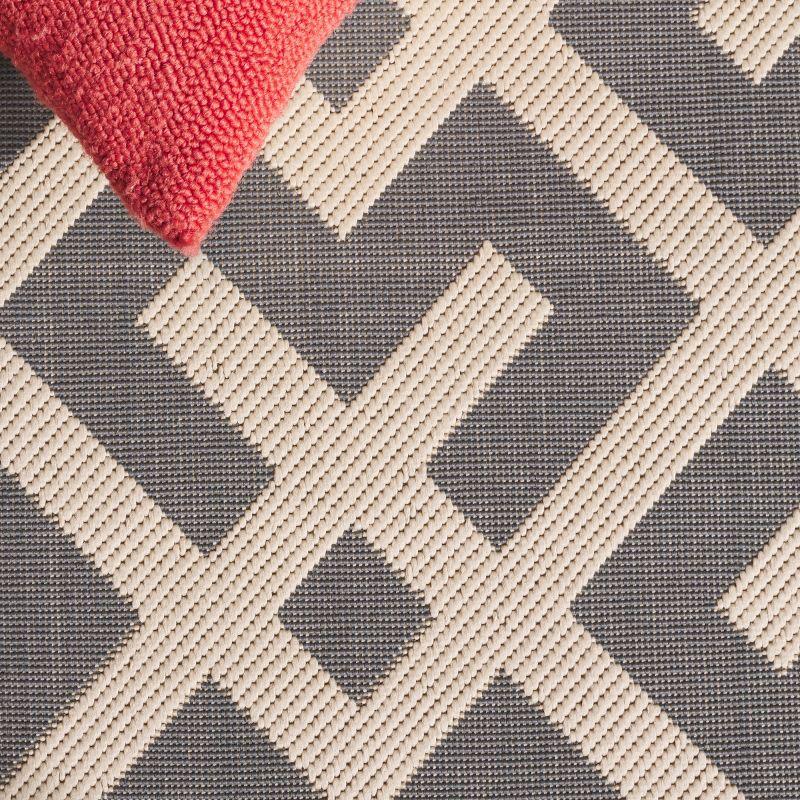 Courtyard CY6915 Power Loomed Indoor and Outdoor Area Rug - Grey/Bone - 4'x5'7" - Safavieh
