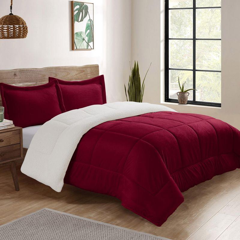 Ultra Plush Reversible Micro-Mink and Sherpa 3-Piece Comforter Set