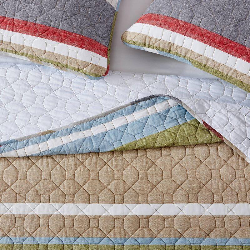 Gray Cotton Twin Kids Quilt Set