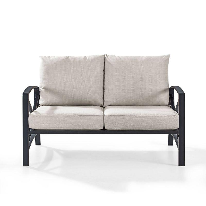 Kaplan Outdoor Metal Loveseat - Oatmeal/Bronze - Crosley