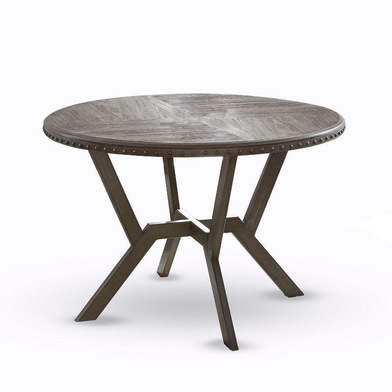 Modern Transitional 45" Round Wood Dining Table in Gray