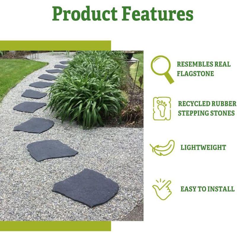 Multy Home Garden Central 18" x 18" Natural Rock Stepping Stones in Grey, 4-pack, Made with Rubber materials & Reviews | Wayfair