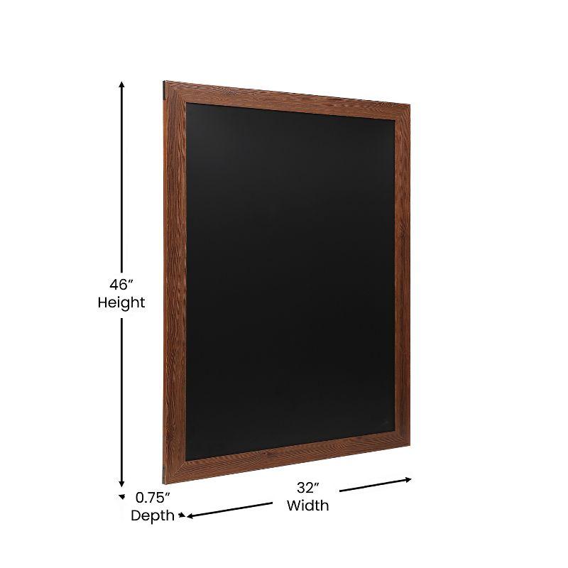 Torched Brown 32" x 46" Magnetic Wall Chalkboard with Pine Frame