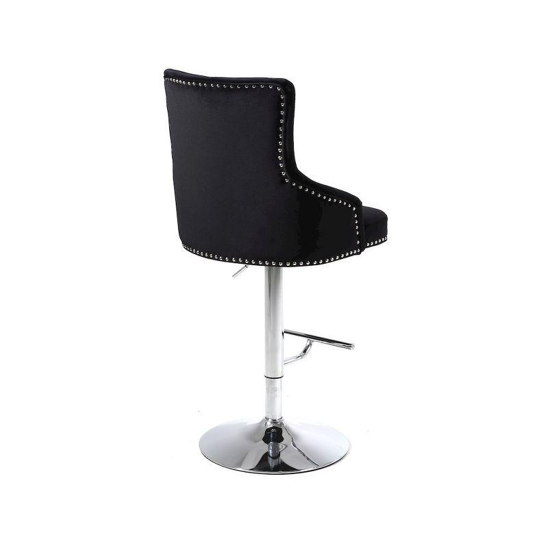 Meridian Furniture,Claude Black Velvet Adjustable Stool