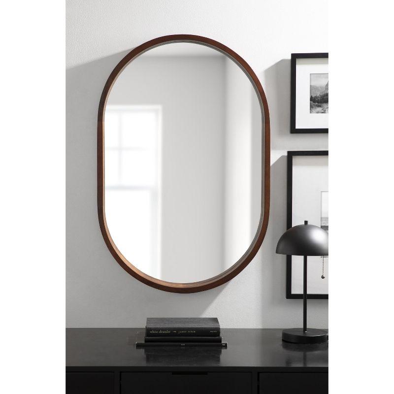 Kate and Laurel Hutton Wood Capsule Mirror, 24x36, Walnut Brown