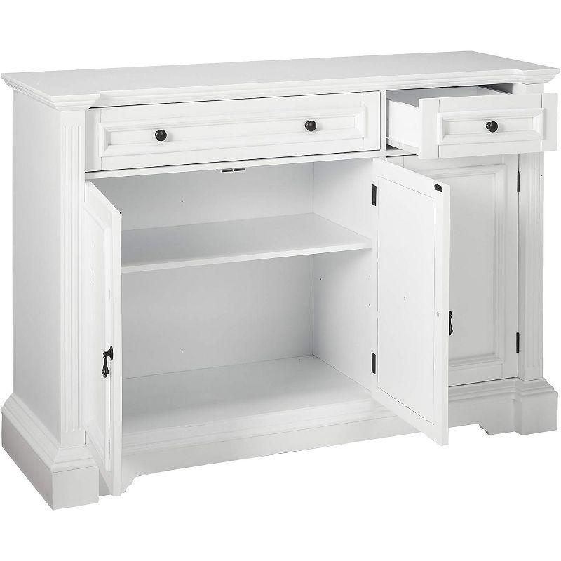Kings Brand Furniture White Finish Wood Buffet Breakfront Cabinet Console Table With Storage, Drawers, Shelves