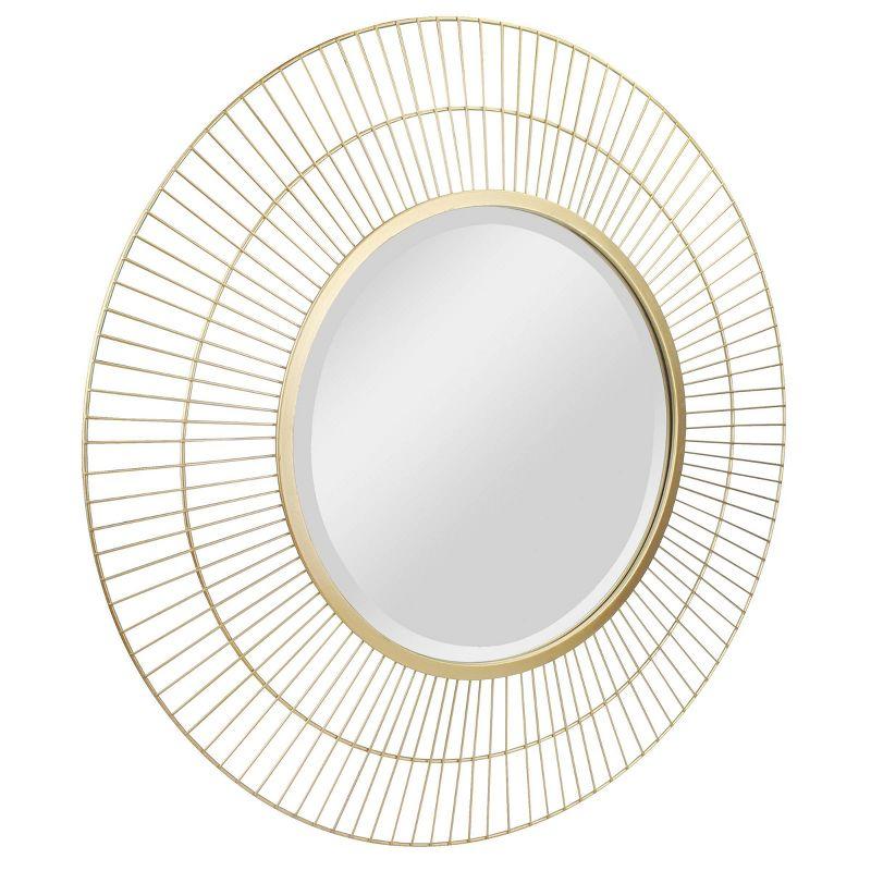 Two Loop Radial Wire Mirror Gold - Stonebriar Collection