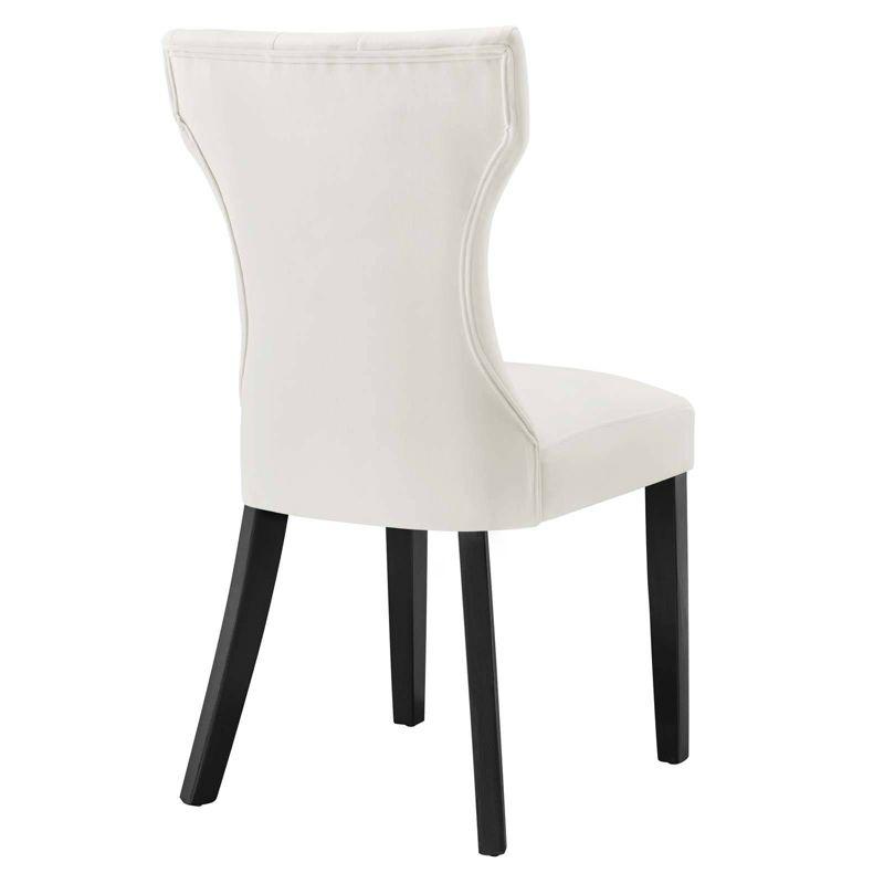 Set of 2 Silhouette Performance Velvet Dining Chairs White - Modway