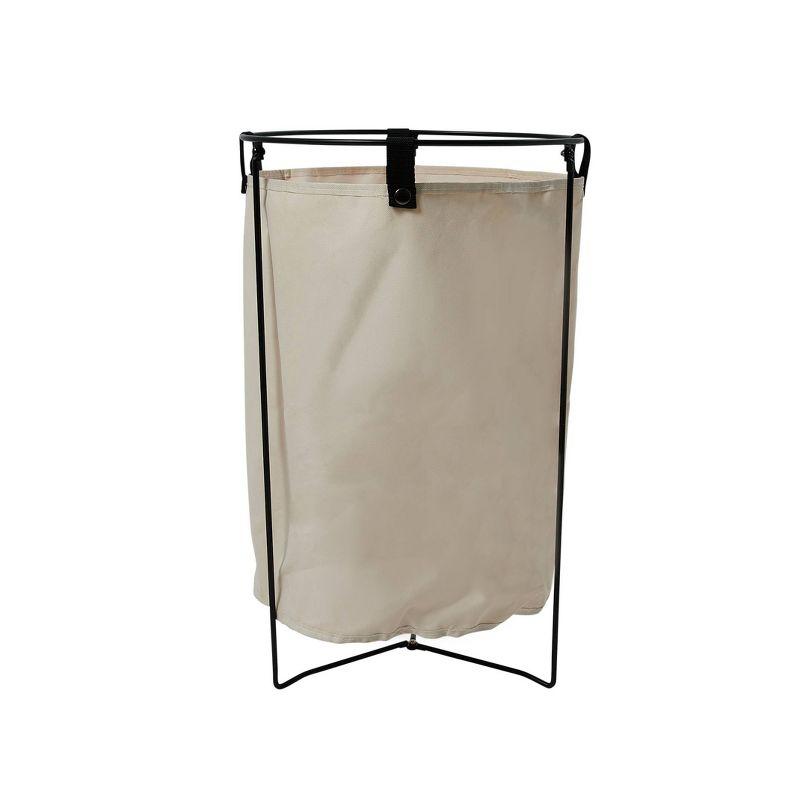 Household Essentials Metal Wire Frame Laundry Hamper with Removable Canvas Bag