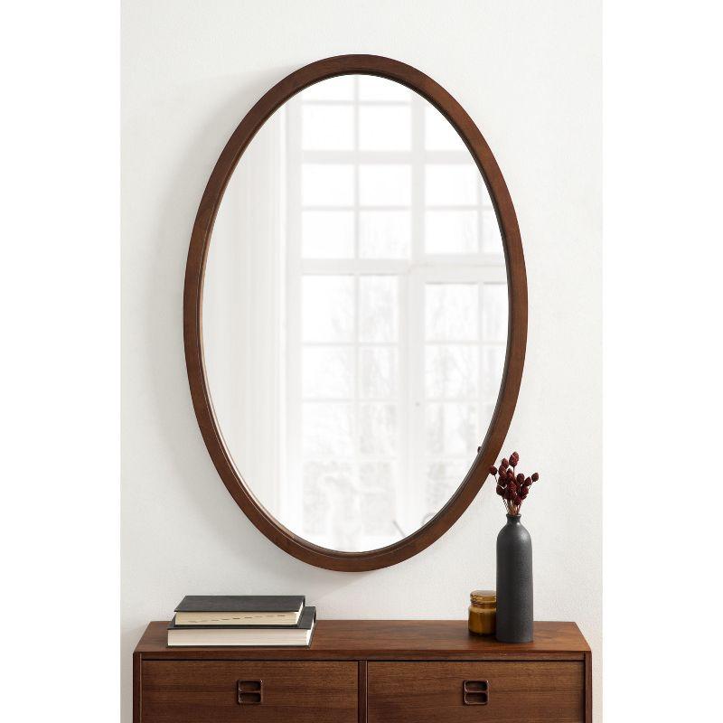 Kate and Laurel Hogan Wood Oval, 24x36, Walnut Brown